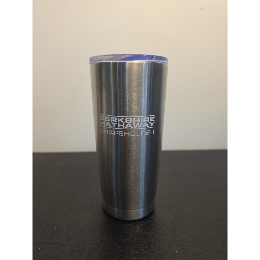 Rare Berkshire Hathaway Shareholder Silver Tumbler Coffee Drink Exclusive